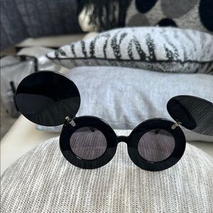 Jeremy Scott Black Round Glasses JSMICKEYSUN SUNGLASSES